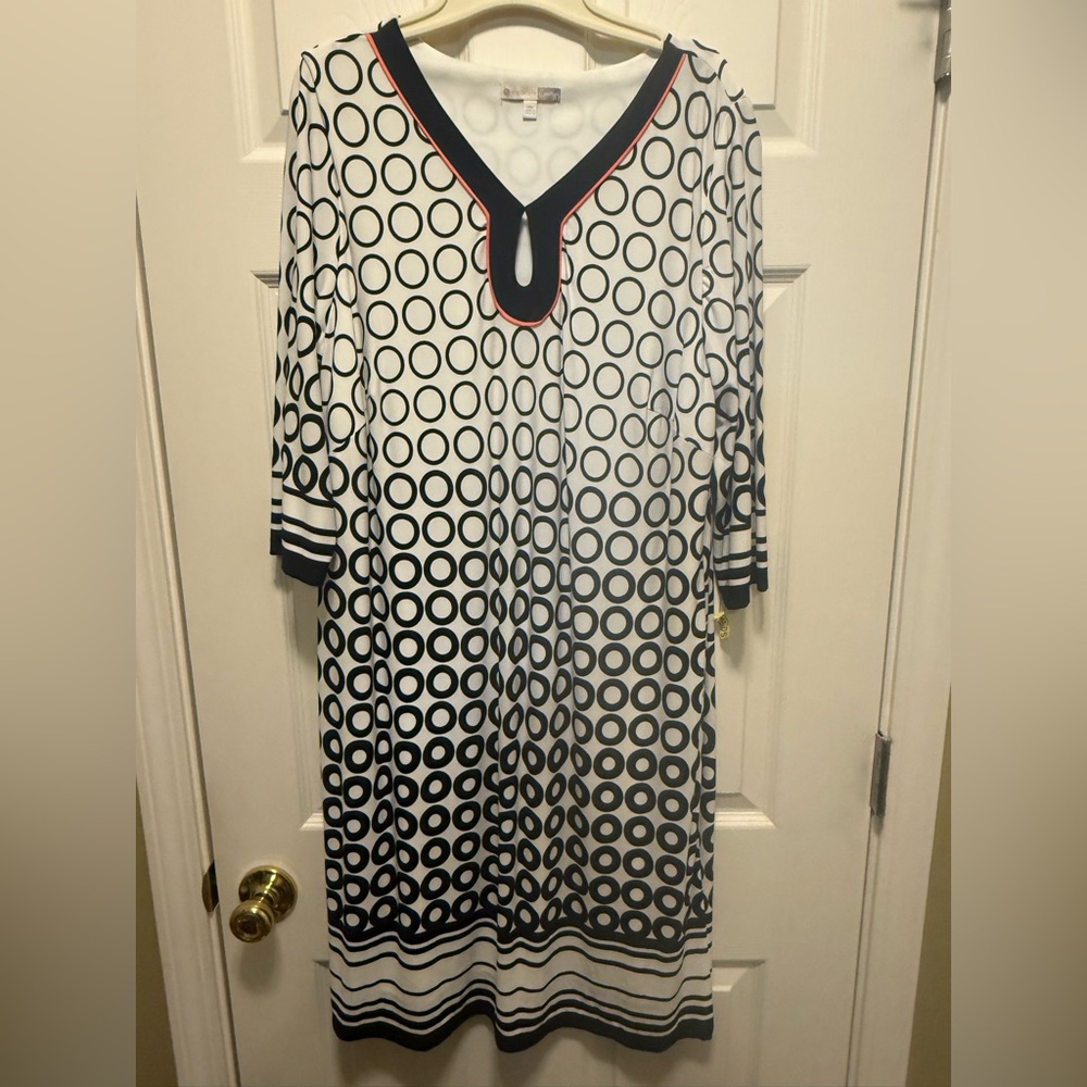Signature Camryn Midi Shift Dress, 3/4 sleeve, size 14